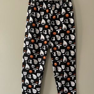 Halloween Fleece Lined Leggings/Large/Black